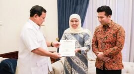 Ketua Umum Partai Gerindra, Prabowo Subianto mendukung pasangan Khofifah Indar Parawansa - Emil Elistianto dalam Pemilihan Gubernur Jawa Timur (Jatim) di Pilkada 2024. (Instagram.com/@
emildardak)